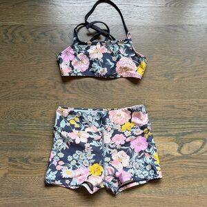Art Class Floral Kids Swim Shorts Set - Pink, Yellow, Green